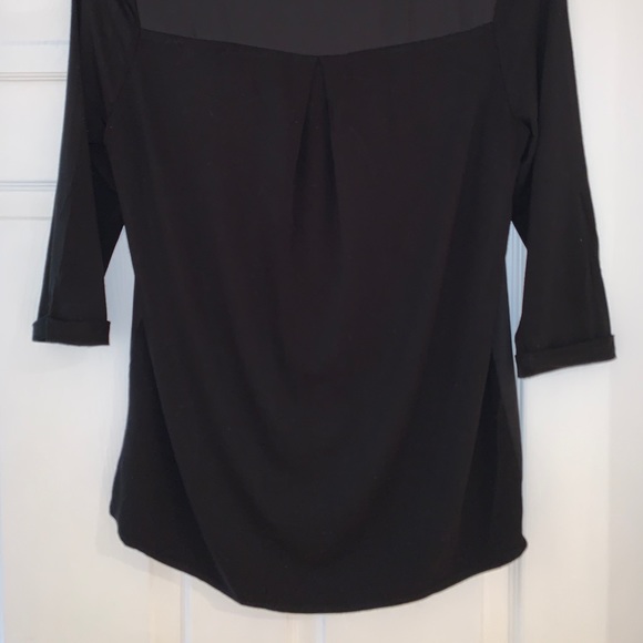 Vince Camuto Black Blouse with Gold Zipper Detail - Picture 4 of 4